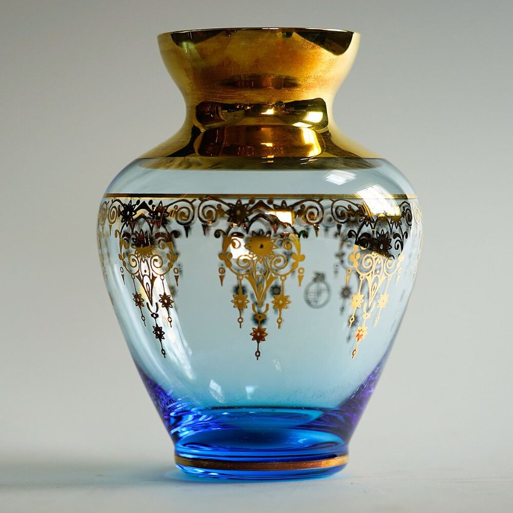 Vintage Purple Ferro and Lazzarini vase 5 inch tall (C)